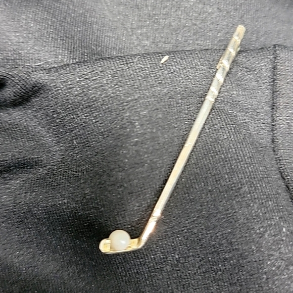 TIFFANY & Co  925 Silver/pearl Golf club tie clip - Picture 1 of 8